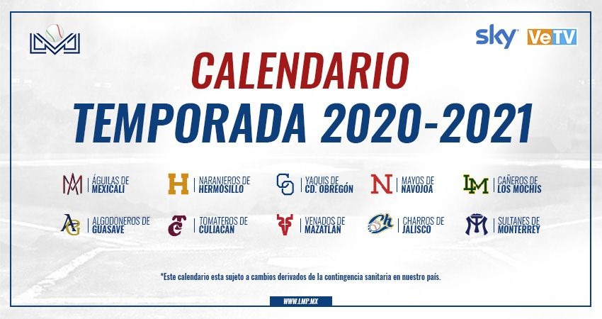Listo el calendario de la Liga Mexicana del Pacífico 2020-21