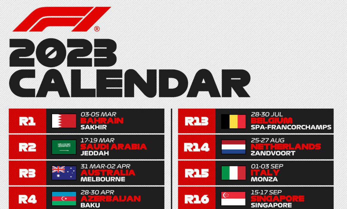 Lanza F1 Calendario De Temporada 2023 Con 23 Carreras