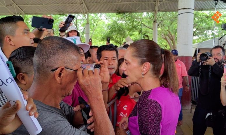 Clamor de seguridad y paz enmarcaron visita de Sheinbaum a Apatzingán