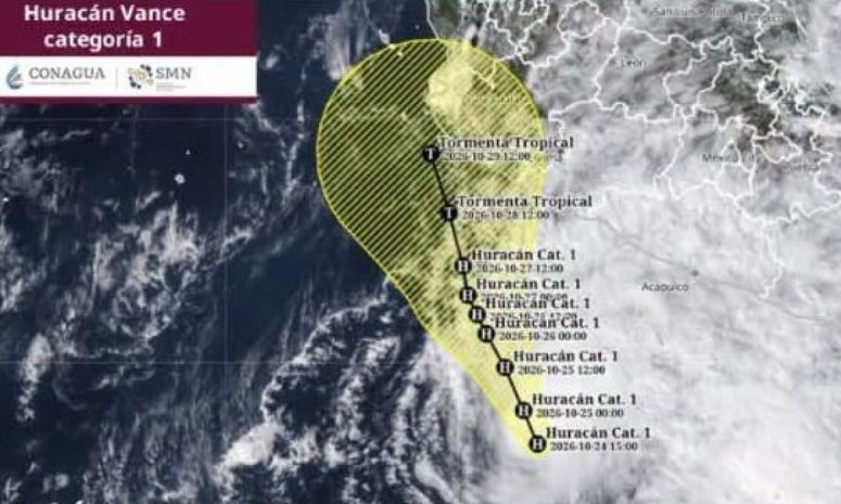 Se debilita Vance a huracán categoría 1